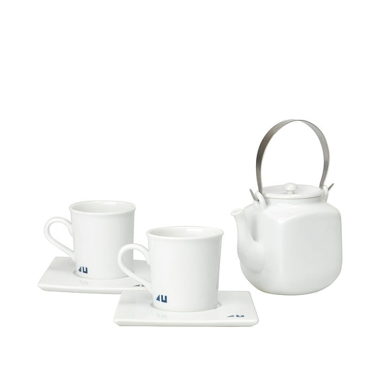 【出石焼】ティーポット+カップ&ソーサー×2