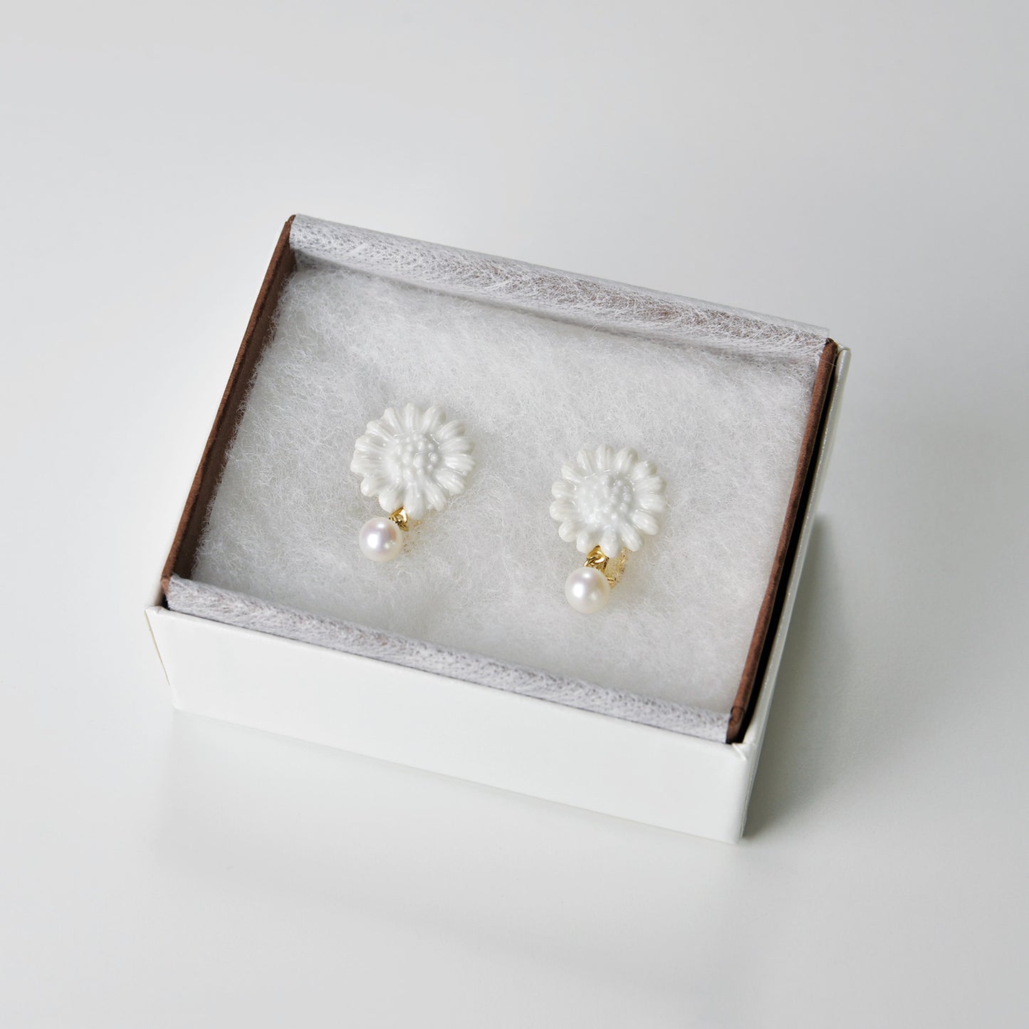 【出石焼】イヤリング 花 51-0458