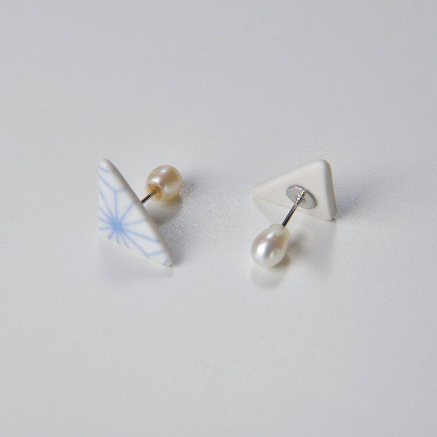 【出石焼】ピアス 麻の葉 51-0459