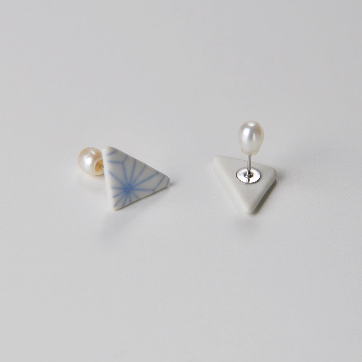 【出石焼】ピアス 麻の葉 51-0459