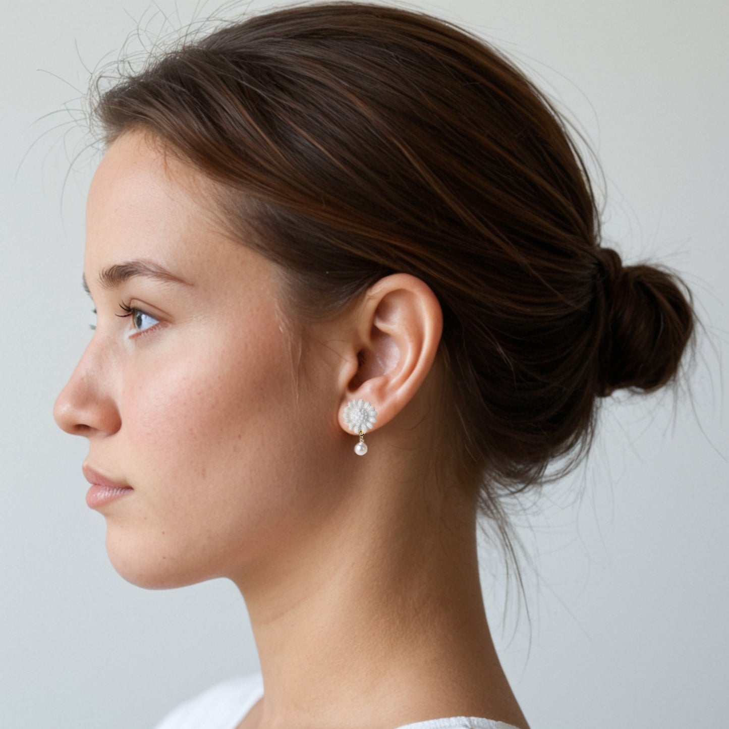 【出石焼】イヤリング 花 51-0458