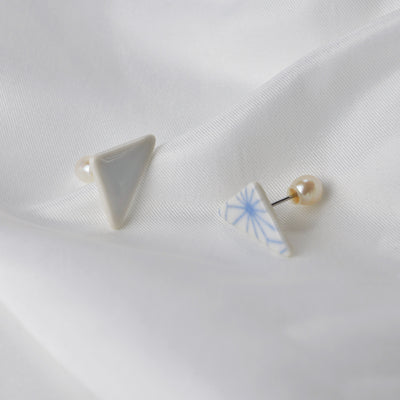 【出石焼】ピアス 麻の葉 51-0459